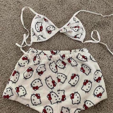 Hello Kitty Women's Pajamas Set Sleepwear 2Pcs Short Tank Tops and Shorts Sexy Plush Homewear Women Tank Tops And Shorts, Hello Kitty Top, Shorts Pjs, Hello Kitty Y2k, Tops And Shorts, Homewear Woman, Short Tank Top, Women's Pajamas, Hello Kitty Plush