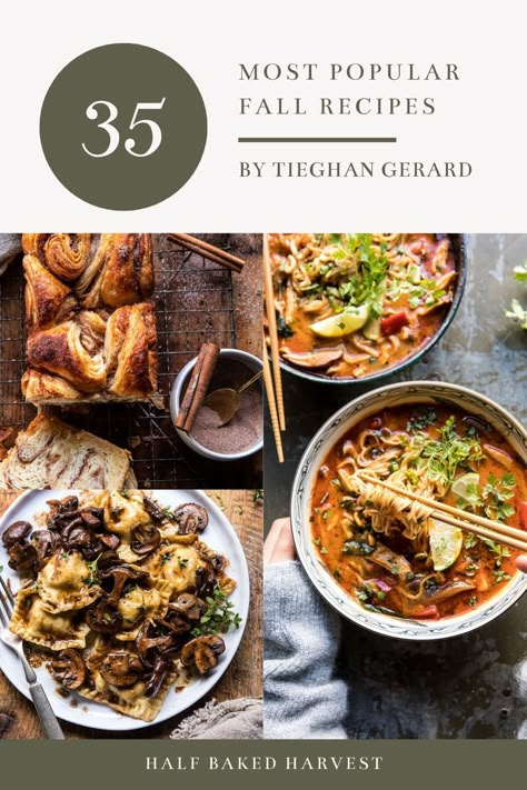 The 35 Most Popular Fall Recipes...Start planning those autumn dinners and cook up something delicious with these warming fall recipes! Autumn Dinners, Half Baked Harvest Recipes, Fall Dinner Party, Winter Dinner Recipes, Fall Cooking, Harvest Recipes, Fall Dinner Recipes, Half Baked, Winter Dinner