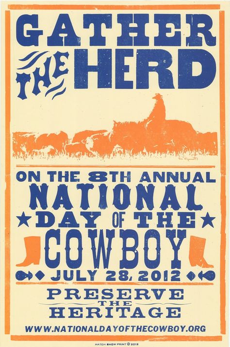 Wood Type Poster, Hatch Print, Hatch Show Print, Rodeo Poster, Cowboy Posters, Western Posters, Barn Dance, Cowboy Theme, The Cowboy