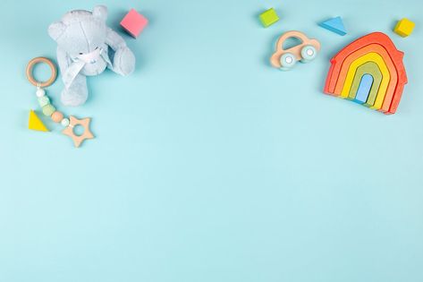 Toys Background, Products Background, Rainbow House, Kids Background, Wooden Rainbow, Baby Images, Light Blue Background, Background Photo, Cute Toys