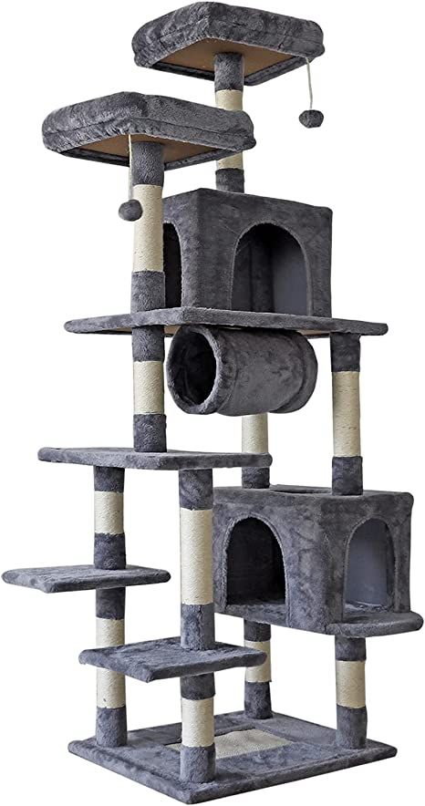 AmazonSmile : Confote 70" Multi-Level Cat Tree XXL Tall Play House Climber Activity Centre Tower with Scratching Posts for Kittens & Large Cats : Pet Supplies Huge Cat Tree, Cats Home Ideas, Tall Cat Tree, Cat Tower Tree, Animal Foods, Cat Scratcher Post, Cats Accessories, Cat Tree Designs, Cat Climbing Tower