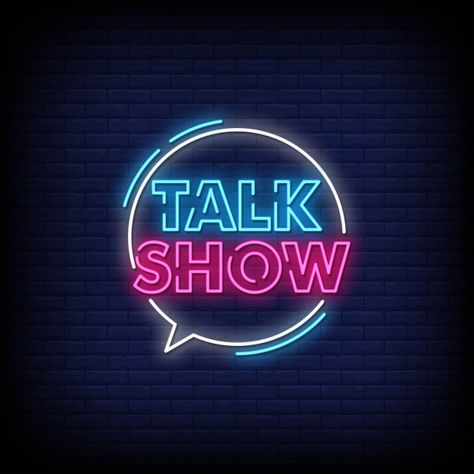 Talk show neon signs style text Premium ... | Premium Vector #Freepik #vector #frame #border #light #box Talkshow Logo Design, Signs Wallpaper, Logo Tv, Signs Design, Neon Signs Quotes, Signs Quotes, Events Management, Tv Talk Show, Logo Neon