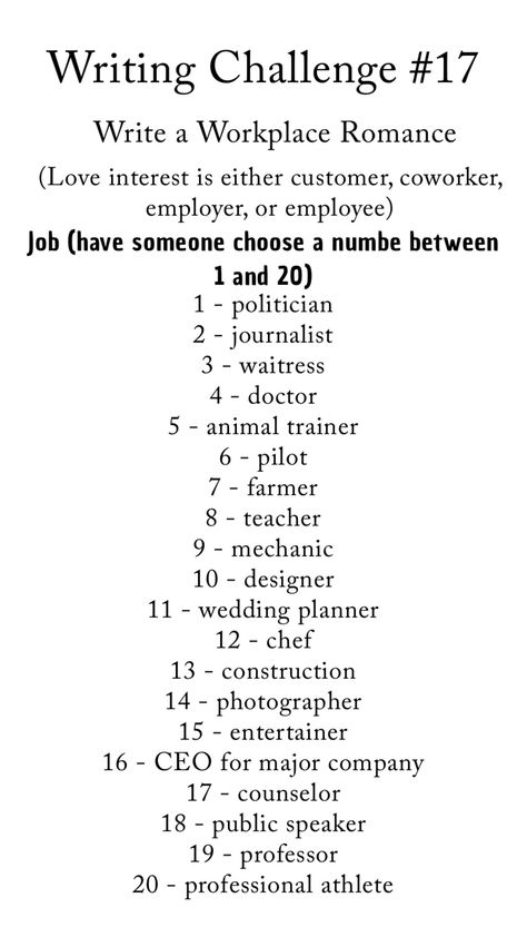 Write a workplace romance! Dice Roll Writing Prompts, Writing Challenge Romance, Romance Writing Challenge, Writing Challenge Roll The Dice, Creative Writing Worksheets, Writing Challenges, Workplace Romance, Daily Writing Prompts, Writing Dialogue Prompts