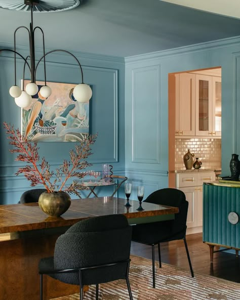 Muted Blues home decor. Choosing Paint Colours, Trending Paint Colors, Dining Room Blue, Neutral Living Room, Interior Renovation, Color Story, Floor Colors, Dining Room Inspiration, Kitchen Reno