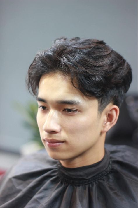 Asian Perm, Men Perm, Perm Hair Men, Wavy Perm, Long Hair Perm, Korean Man, Asian Man Haircut, Korean Men Hairstyle, Korean Haircut