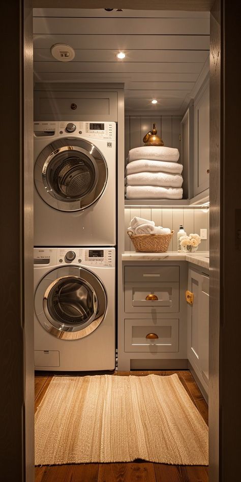 Long Open Basement Ideas, Lg Tower Laundry Room Ideas, Stacking Washer And Dryer Laundry Room, Square Laundry Room Layout, Laundry Room Stacked Washer And Dryer, Laundry Room Ideas Stacked Washer Dryer, Stackable Washer Dryer Laundry Room, Stacked Laundry Room Ideas, Small Laundry Room Storage Ideas