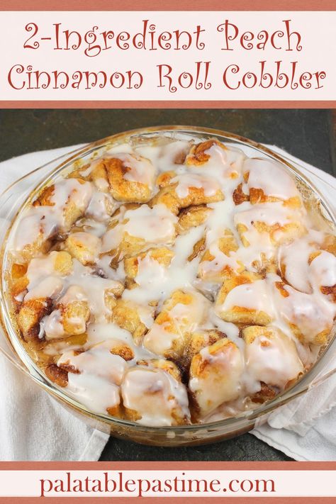 Cinnamon Roll Cobbler, Can Peaches Recipes, Peach Pie Filling Recipes, Cinnamon Roll Desserts, Peach Scones, Cinnamon Roll Casserole, Peach Pie Filling, Cinnamon Roll Dough, Pie Filling Recipes