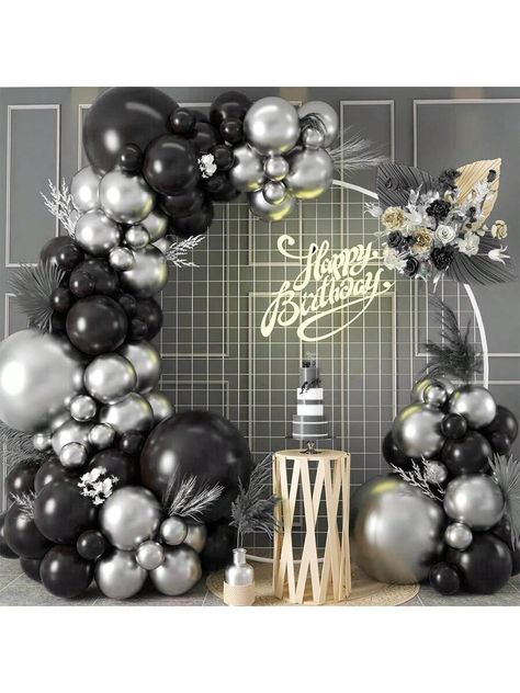 Prom Balloons, Golden Balloons, Silver Balloons, Balloons For Birthday, Chrome Color, Silver Balloon, Garland Arch, 50th Party, Arch Kit