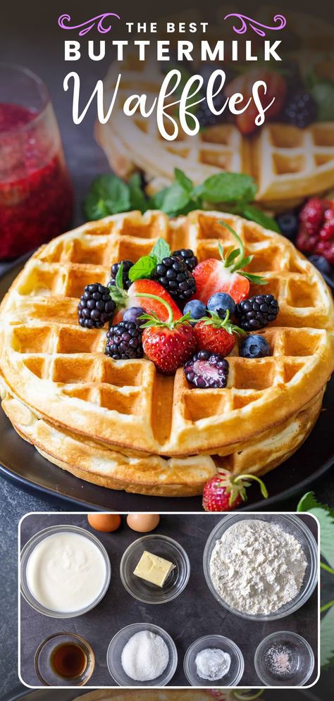 Waffles With Buttermilk, Homemade Buttermilk Waffles, Crispy Buttermilk Waffles, Butter Milk Waffle Recipe, Belgian Waffle Recipe Buttermilk, Overnight Waffle Batter, Buttermilk Waffles Pioneer Woman, Homemade Buttermilk Waffle Recipe, Buttermilk Waffles From Scratch