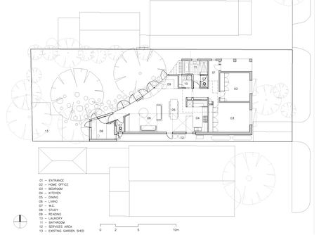 Image 17 of 18 from gallery of Garden Pavilion / Bloxas. Floor Plan Pavilion Architecture Plan, Pavilion Floor Plan, Pavilion Plans, Pavilion Architecture, Pavilion Design, Garden Pavilion, Melbourne House, Concrete Texture, Timber House