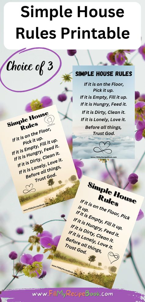 Simple House Rules Printable for you kitchen and home to place on the fridge. Free printable to download with three choices. House, rules, printable, free, homes House Rules Printable, House Rules Sign, Family Rules, Household Planner, 8x10 Frame, House Rules, Love And Respect, Simple House, Book Collection