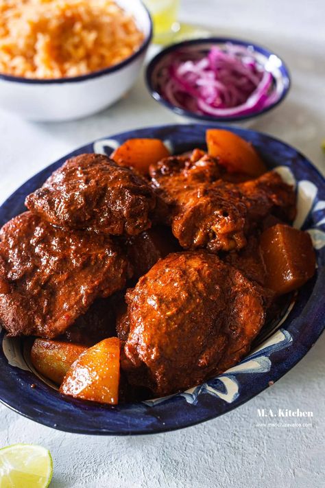 Mexican Adobo Chicken With Potatoes Pollo Adobo, Mexican Adobo, Mustard Chicken Recipes, Pork Adobo, Chicken Adobo, Fried Chicken Breast, Adobo Chicken, Mustard Chicken, Adobo Sauce