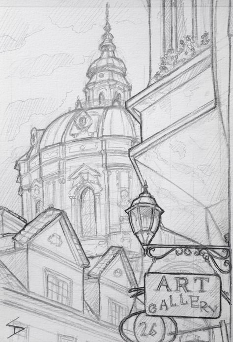 St Nicholas Church, Architecture Drawing Sketchbooks, Seni Pastel, Architecture Design Drawing, Architecture Concept Drawings, Canvas For Beginners, Perspective Art, Architecture Drawing Art, Seni Cat Air