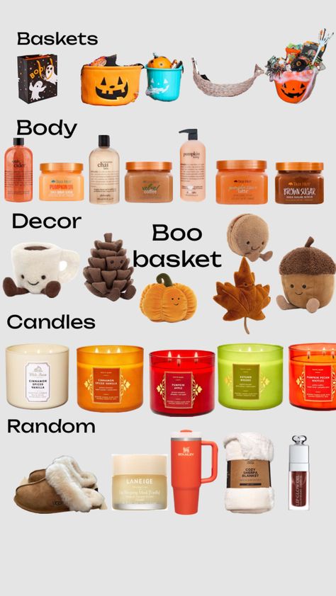 Seasonal Gift Basket Ideas, Fall Theme Basket Ideas, Fall Things To Buy, Boo Basket Ideas For Best Friend Cheap, Boo Basket Ideas For Teens, Cheap Boo Basket Ideas, Fall Basket Ideas Decor, Br Basket, Fall Basket Ideas