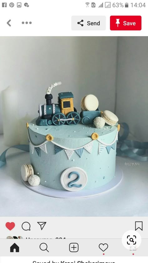 Birthday Cake Train Boys, 2nd Birthday Boy Cake Ideas, Chugga Chugga Two Two Birthday Cake, Baby Boy Birthday Cake 2nd, Train Birthday Cakes For Boys, Blue Cakes For Boys, Train Cakes For Boys 2nd Birthday, First Birthday Boy Cake Ideas, 2nd Birthday Boy Cake