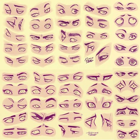 Art Anatomy, Eye Expressions, Drawing Face Expressions, Eye Drawing Tutorials, Art Help, Cartoon Eyes, 강아지 그림, 캐릭터 드로잉, Drawing Expressions