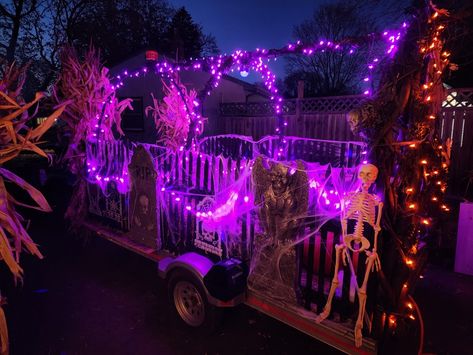 Halloween Hayride Trailer Decorations, Haunted Hayride, Trailer Ideas, Utility Trailer, Dia De Muertos, Scream, Homecoming, Trailer, Projects To Try