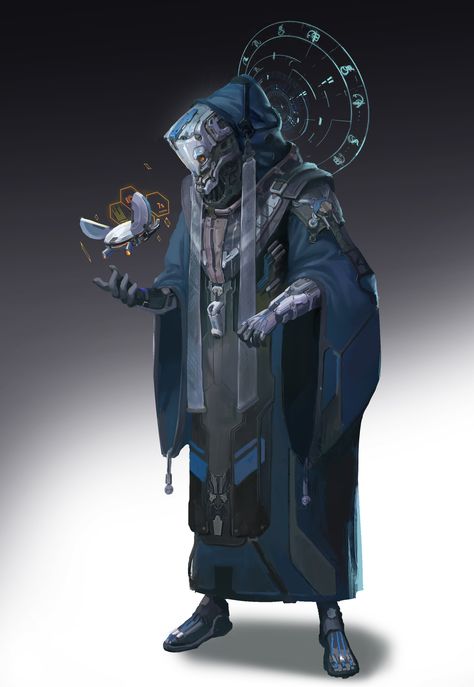 ArtStation - Cyberpunk Monk, Fu Chenqi Cyberpunk Monk, Mode Cyberpunk, Arte Ninja, Arte Cyberpunk, Cyberpunk Character, Concept Art Character, Science Fiction Art, Robots Concept, Robot Concept Art