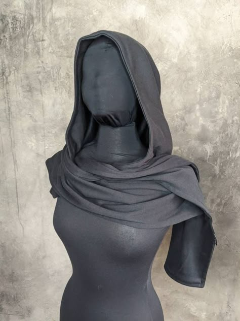 Scarf Drawing, Knight Hoodie, Knight Outfit, Hoodie Scarf, Star Wars Fashion, Concept Clothing, Hooded Cloak, Cozy Scarf, Hooded Scarf