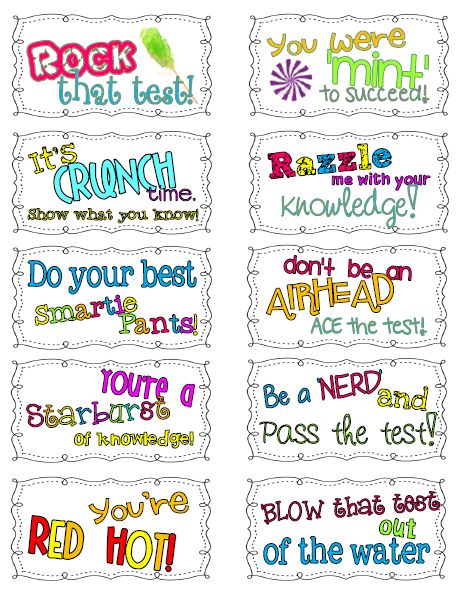 Candy Motivational Test Notes Test Notes, Testing Treats, Encouragement Posters, Testing Encouragement, Testing Motivation, Kawaii Collection, Happy Home Fairy, Encouraging Phrases, Pto Ideas