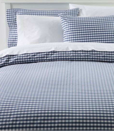 Add casual comfort and classic style to your room with our gingham check percale comforter cover, prewashed for a soft feel right from the start. 220-thread-count, 100% cotton. Machine wash and dry. Specially finished to enhance softness and create an ultracozy texture and substantial feel. Gets softer and more supple with each wash. Hidden button closure and internal ties keep the cover secure. This product is tested for harmful substances. Imported. | Sunwashed Percale Comforter Cover, Gingham Boy Room Bedding, Toddler Boys Room, Bunk Room, Big Boy Room, Comforter Cover, Boy's Bedroom, Cool Beds, Gingham Check, Bed Comforters