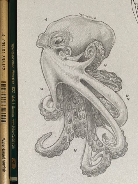 Octopus drawing, arsthetic drawing, soft smooth #aestheticdrawing // made by myself Scary Octopus Drawing, Octopus Sketch, Octopus Drawing, Drawing Aesthetic, Octopus Art, Mini Drawings, Collage Wall, Art Collage Wall, By Myself