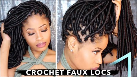 How To ➟ CROCHET FAUX LOCS  (NO cornrows, NO wrapping, free-parting!) [Video] - https://blackhairinformation.com/video-gallery/%e2%9e%9f-crochet-faux-locs-%f0%9f%94%a5-no-cornrows-no-wrapping-free-parting-video/ Cuban Twist Hair, Faux Locs Styles, Braids Curls, Crochet Faux Locs, Faux Locks, Marley Hair, Single Braids, Faux Locs Hairstyles, American Hairstyles