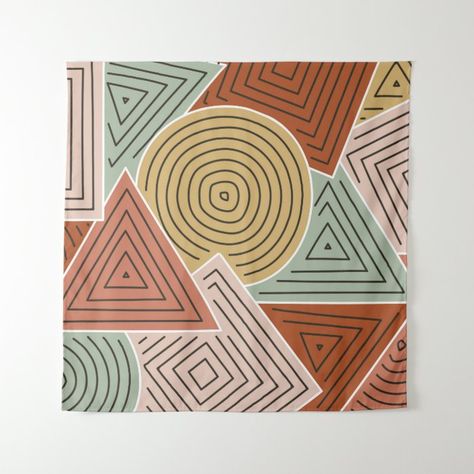 Abstract geometric shapes and lines illustration p Tapestry Size: Square. Gender: unisex. Age Group: adult. Line Artwork Pattern, Overlapping Geometric Shapes, Line Patterns Geometric Simple, Abstract Geometric Art Pattern Design Shape, Lines Illustration, Interesting Shapes, Geometric Artwork, Illustration Simple, Diary Covers