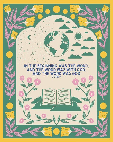 "In the beginning was the Word, and the Word was with God, and the Word was God." John 1:1 #jesus #faith #illustration #jesuslovesyou Praise God Bible Verse, In The Beginning Was The Word, John 10:10, Faith Illustration, Jesus Illustration, God Illustration, Jesus Ideas, Walk With Jesus, Christian Illustration