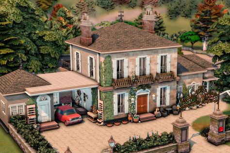 Edinburgh House, Sims 4 Houses Layout, Lotes The Sims 4, The Sims 4 Lots, British House, Cozy Games, Sims Characters, Minecraft Things, Bloxburg Houses