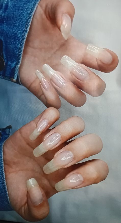 Silver Natural Nails, Hyper Realistic Nails, Realistic Nails, Abs Excercise, Long Natural Nails, Winter Arc, Curved Nails, Prom 2024, Long Nail