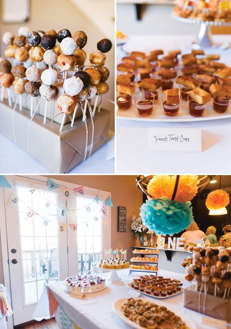 "Good Morning Sunshine" Breakfast First Birthday Party // Hostess with the Mostess® First Birthday Brunch, Breakfast Brunch Party, Birthday Breakfast Party, Brunch Party Recipes, Kids Brunch, Breakfast Birthday, Breakfast Party, Birthday Breakfast, Party Hostess