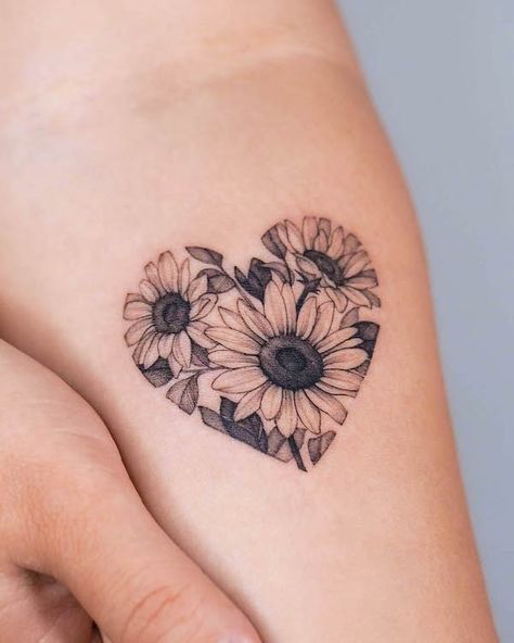 Covering Tattoos, Small Sunflower Tattoo, Sunflowers Tattoo, Sunflower Tattoo Simple, Sunflower Tattoo Ideas, Sunflower Tattoo Shoulder, Sunflower Tattoo Small, Cow Tattoo, Framed Tattoo