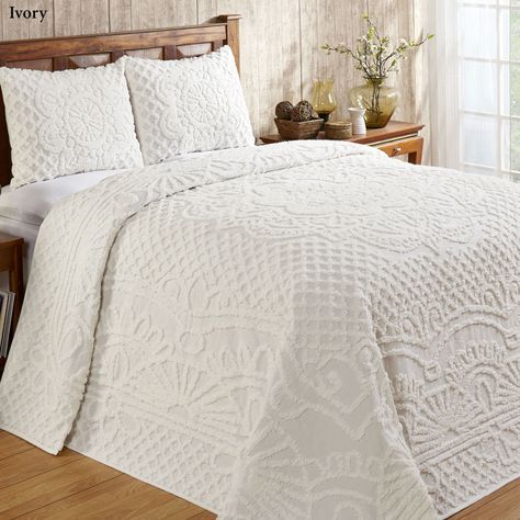 chenille bedspread - Google Search White Bedspreads, Queen Size Bedspread, Queen Bedspread, Lush Decor, Chenille Bedspread, Cotton Bedspread, Bedspread Set, Ocean Views, Bedspreads