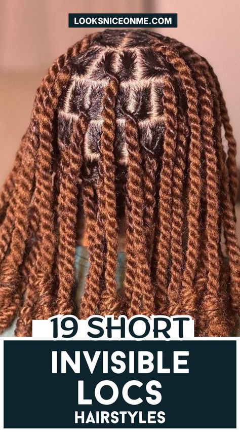 Embrace the chic simplicity of short invisible locs. This low-maintenance hairstyle is perfect for women who want to showcase natural texture with a sleek, modern twist. Loca Hairstyles For Black Women, Short Invisible Locs, Invisible Locs Hairstyle, Invisible Locs Hairstyles, Bob Locs, Invisible Locs, Short Loc Styles, Natural Hair Woman, Faux Locs Hairstyles