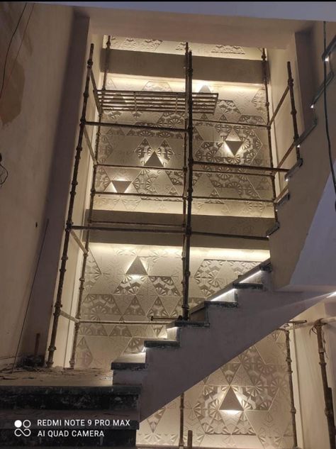 Stairs Wall Crafted Natural Stone Design Double Height Staircase, Stairs Elevation, Stairs Wall Design Modern, Staircase Wall Design Modern, Stair Wall Design, Corian Marble, Stairs Wall Design, Staircase Wall Design, Indoor Stairs