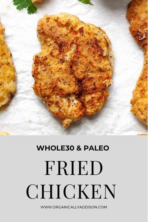 Paleo Breaded Chicken, Healthy Breaded Chicken, Paleo Fried Chicken, Fried Chicken Coating, Healthy Fried Chicken, Fried Chicken Tenders, Tender Meat, Oven Fried Chicken, Clean Eating Breakfast