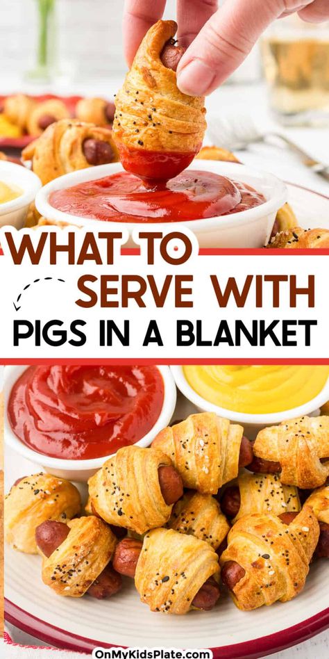 Kids Party Menu, Piggies In A Blanket, Finger Foods For Kids, Best Party Appetizers, Bite Size Snacks, Delicious Appetizers, Appetizers Easy Finger Food, Finger Foods Easy, Easy Party Food