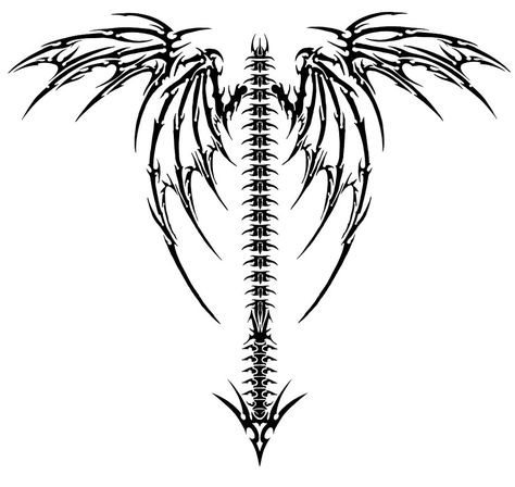 Black Out Neck Tattoo, Wing Tattoo Designs, Bone Tattoos, Muster Tattoos, Wing Tattoo, Celtic Tattoos, 다크 판타지, Spine Tattoo, Spine Tattoos