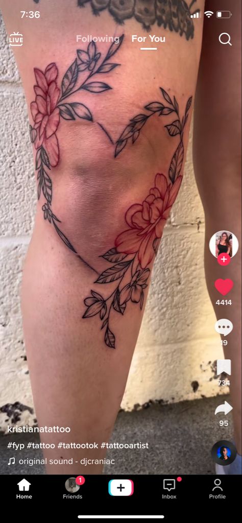 Cottagecore Tattoo, Butterfly Tattoos On Arm, Cute Thigh Tattoos, Ink Therapy, Tattoo Red, Red Tattoo, The Language Of Flowers, Red Ink Tattoos, Funny Reaction