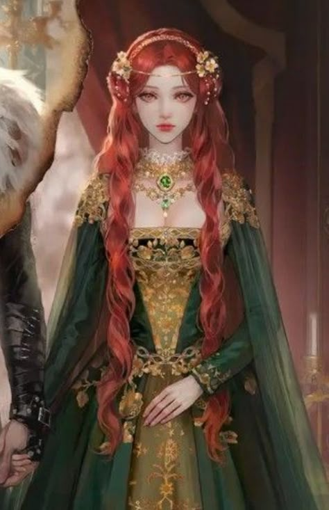 Red Haired Model, Noble Lady Dress, Red Hair Princess Art, Red Hair Princess, Westeros Fashion, Era Victoria, Sisters Book, Noble Lady, Beautiful Angels Pictures