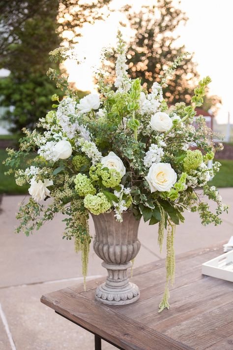 Wedding Urns, Urn Arrangements, Wedding Church Decor, Flower Urn, White Floral Arrangements, White Flower Arrangements, Large Floral Arrangements, Altar Flowers, Large Flower Arrangements