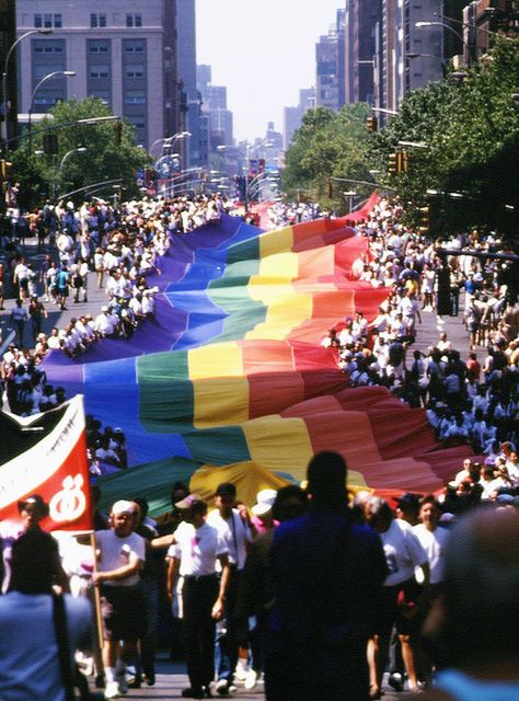 From Stonewall To Pride 50: The History Of The Pride Parade+#refinery29uk Stonewall Riots, Gay Pride Parade, Gay Aesthetic, Pride Parade, History Channel, Greenwich Village, West Village, The Pride, Lgbtq Pride