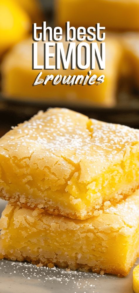 Lemon Brownies [40 Minutes] – Chasety Love And Lemons Brownies, Lemon Cheesecake Brownies, Citrus Bars Desserts, Lemon Blondie Brownies, Deserts With Lemon, Things To Bake With Your Best Friend, Lemon Brownies Recipe Easy, Lemon Deserts Ideas Easy, Lemon Easy Desserts