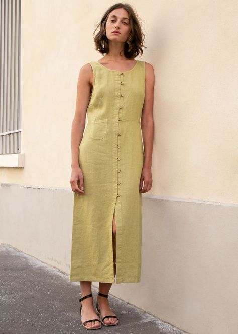 Linen Summer Outfits, Linen Fashion, The Frankie Shop, Paloma Wool, Frankie Shop, Outfits Verano, Clothes Shop, Button Dress, Western Dresses