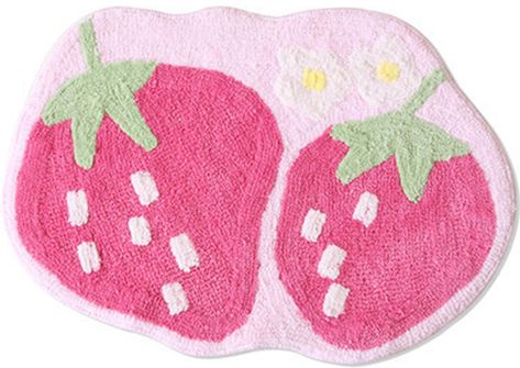 Fruit Shape, Cute Bath Mats, Rug For Kitchen, Indoor Outdoor Kitchen, Braided Jute Rug, Funny Doormats, Cute Strawberry, Cute Fruit, Kitchen Floor