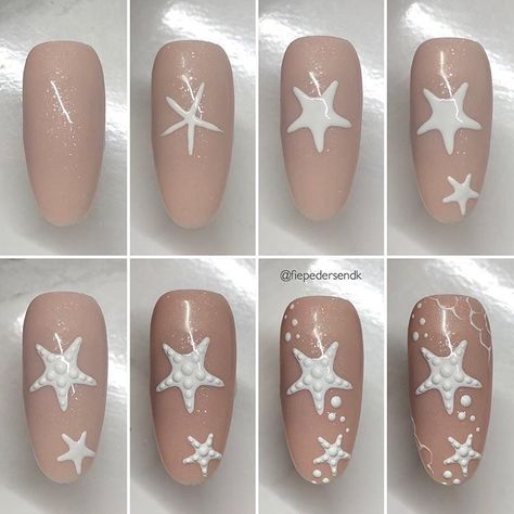 🅕🅘🅔'🅢 🅝🅐🅘🅛 🅤🅝🅘🅥🅔🅡🅢 в Instagram: «Reklame// Starfish⭐️ Primary White gel paint from @lightelegancehq #LightElegance #LEFamily #LErocks #nails #instagood #nailswag…» Fish Nail Art, Sea Nail Art, Seashell Nails, Sea Nails, Unghie Sfumate, Gel Paint, Nail Drawing, Nail Designs Tutorial, Summery Nails