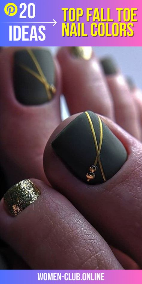 Fall Pedicure Designs, Teen Nail Art, Toe Nail Colors, Fall Toe Nails, Fall Pedicure, Fall Toes, Feet Nail Design, Pedicure Designs Toenails, Pedicure Nail Designs