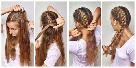 Cómo hacer trenzas de raíz o trenza boxeadora paso a paso - ModaEllas.com Boxer Braids Hairstyles, Peinados Hair Styles, Boxer Braids, Types Of Braids, Two Braids, Crown Braid, Braided Hairstyles Easy, Braids For Long Hair, Loose Hairstyles