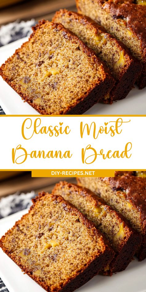 Bake a classic, moist banana bread with this easy recipe! Ripe bananas, walnuts, and raisins make it rich and flavorful. Banana Nut Bread Recipe Moist Easy, How To Make Banana Bread, Banana Bread Recipe 2 Bananas, Best Banana Bread Recipe Moist, Banana Nut Bread Recipe Moist, Walnut Banana Bread Recipe, Best Moist Banana Bread Recipe, Easy Moist Banana Cake, Raisin Banana Bread